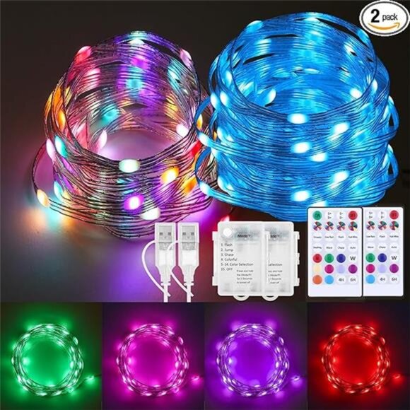 Battery Operated Fairy Lights Color Changing String Lights Remote Indoor Outdoor - Picture 7 of 7